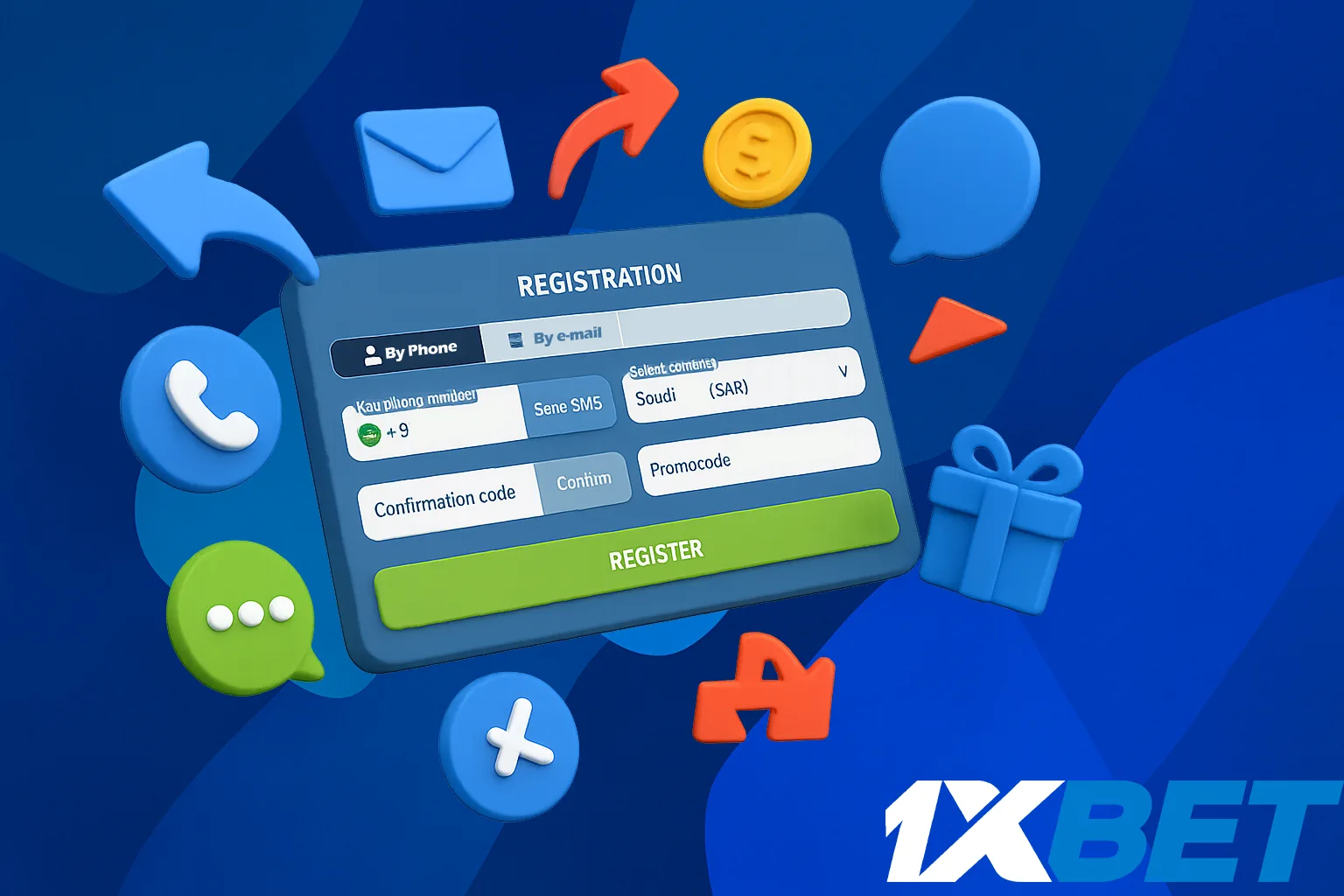 Signing up and logging in to 1xbet